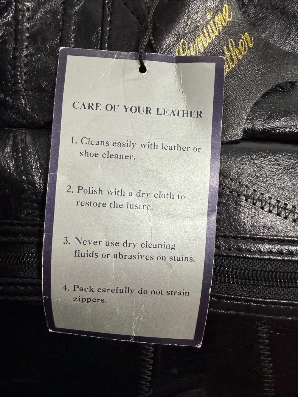 NWT Vintage Claire Chaise Collection Classic Black Leather Weekender Bag